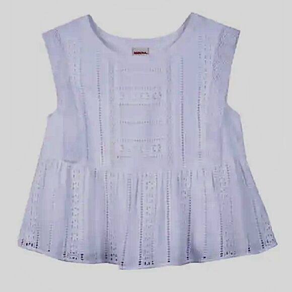 MERONA White Flowy Tank Top with Lace Details. Size Small. - Picture 1 of 5